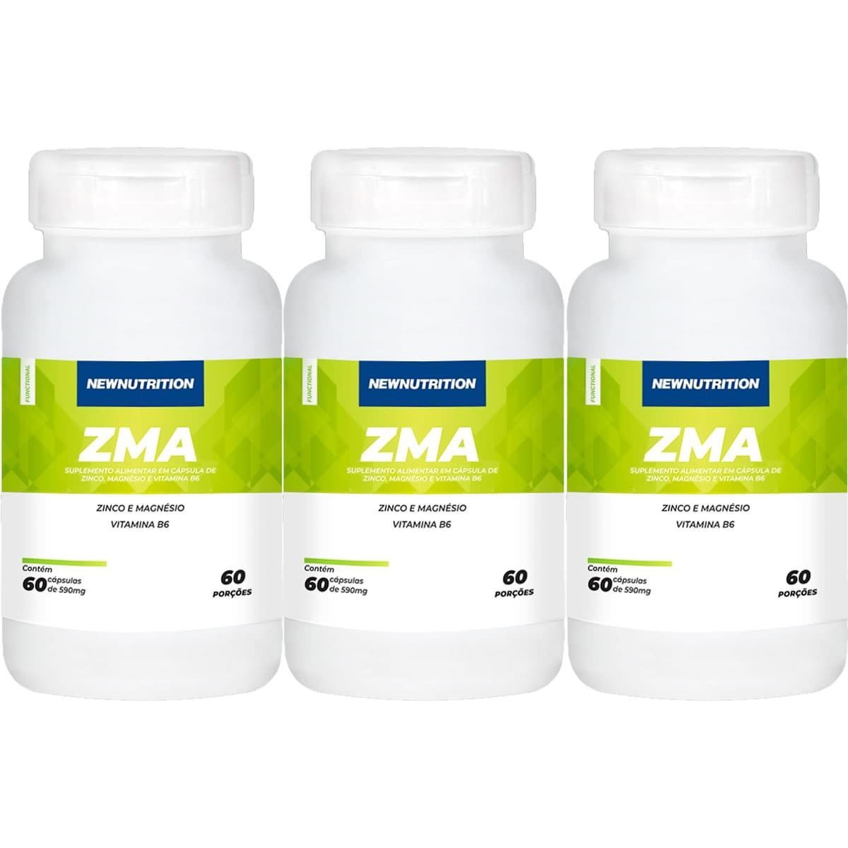 Kit 3X ZMA 590mg - 60 C�psulas - NewNutrition