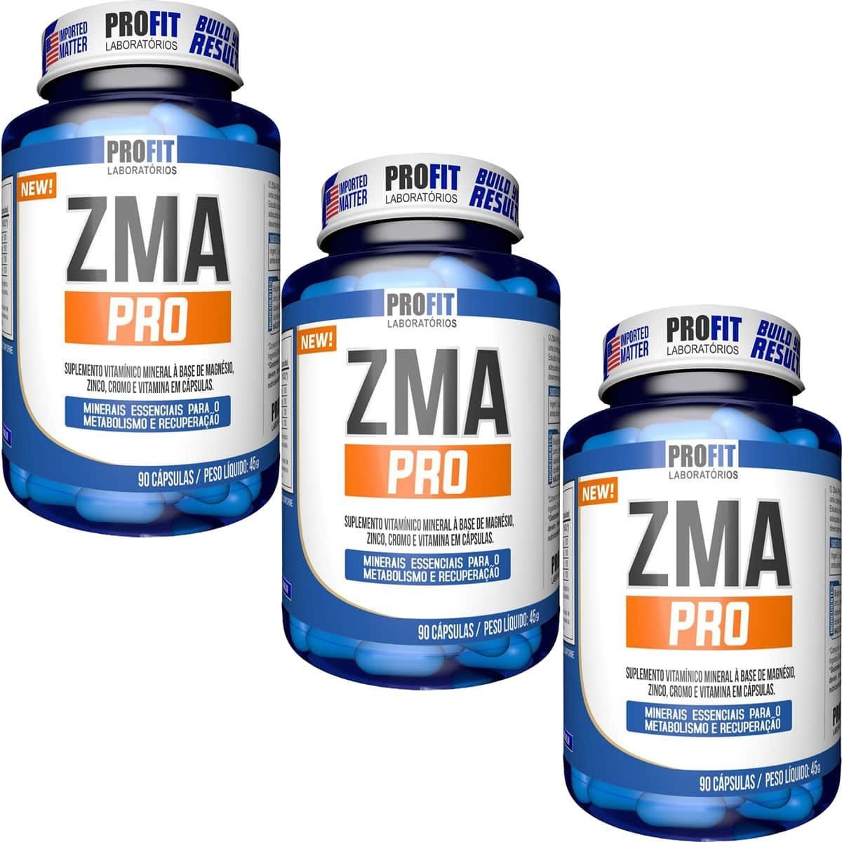 Kit 3X Zma Pro - 90 C�psulas - ProFit