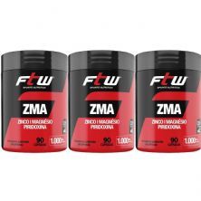 Kit 3X ZMA Zinco, Magn�sio e Piridoxina - 90 c�psulas - FTW