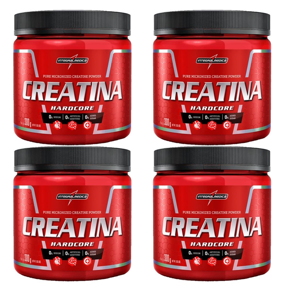 Kit 4 Creatina Hardcore Reload - 300g  - IntegralM�dica