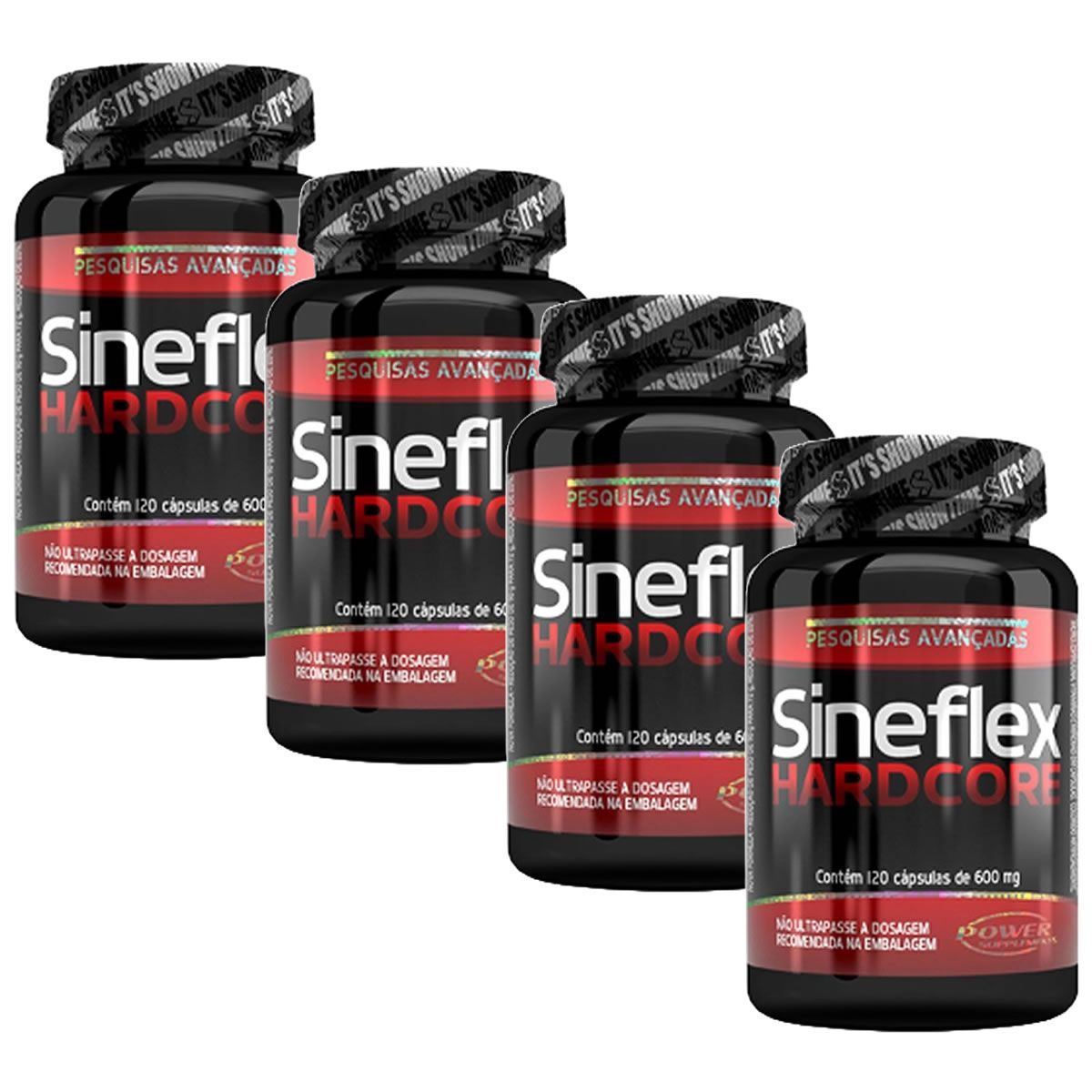 Kit 4 - Sineflex Hardcore 120 C�psulas - Power Supplements