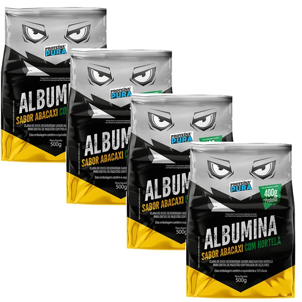 Kit 4X Albumina - 500g Abacaxi com Hortel� - Prote�na Pura