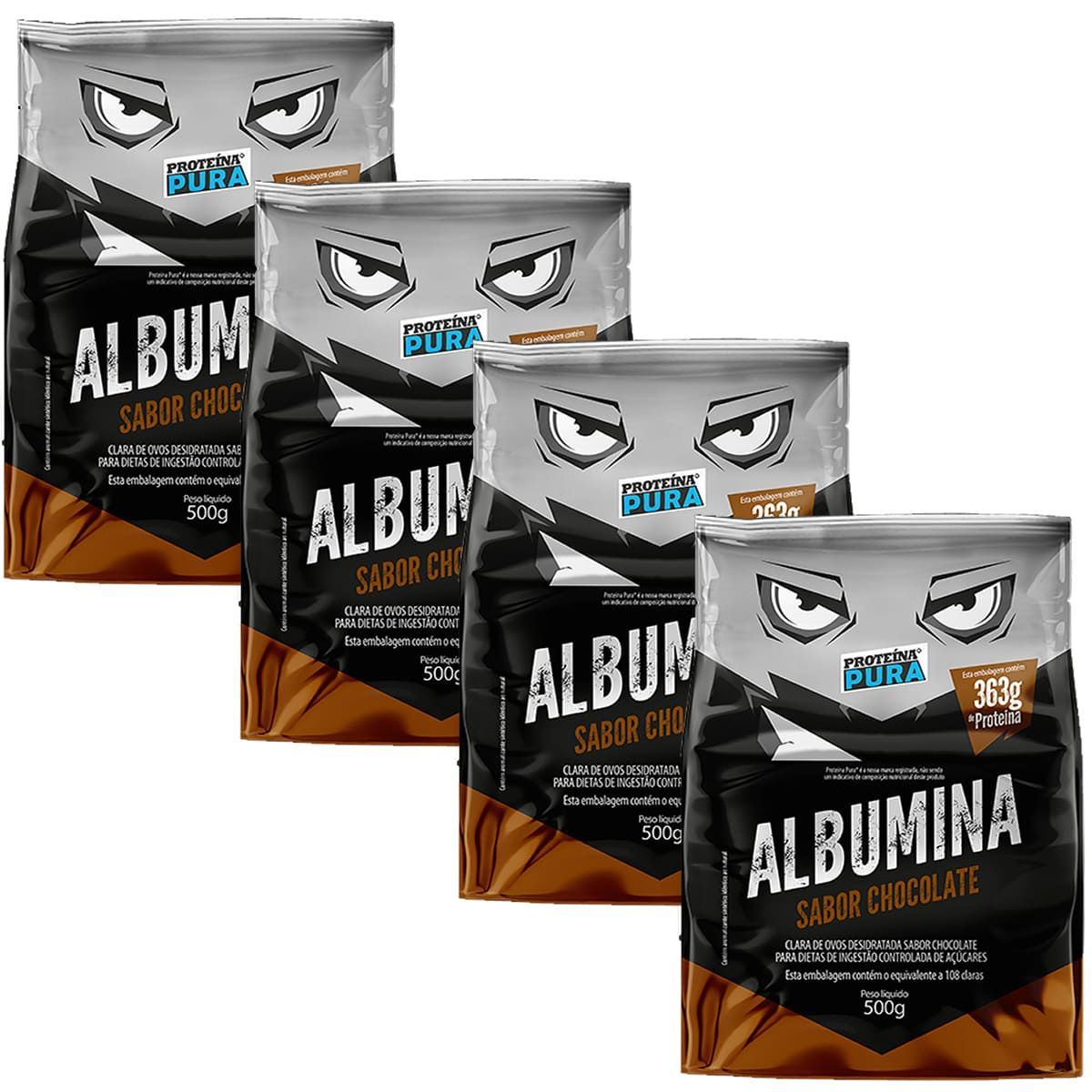 Kit 4X Albumina - 500g Chocolate - Prote�na Pura