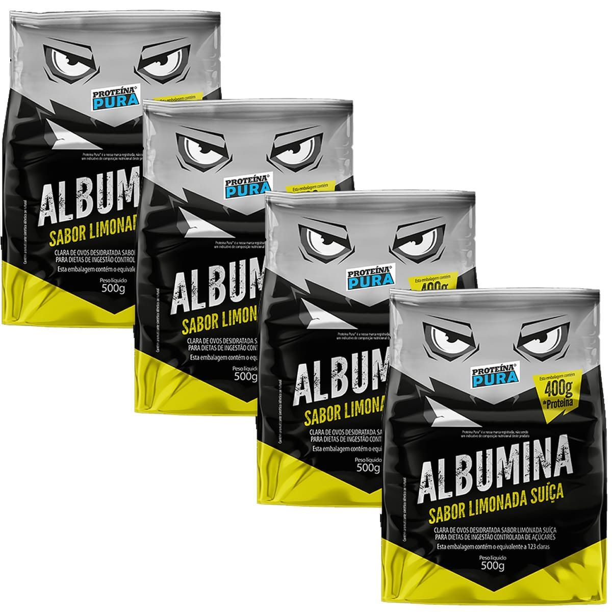Kit 4X Albumina - 500g Limonada Su��a - Prote�na Pura