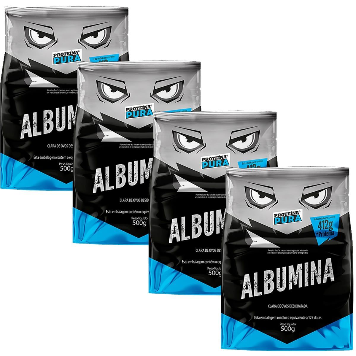 Kit 4X Albumina - 500g Sabor Natural - Prote�na Pura