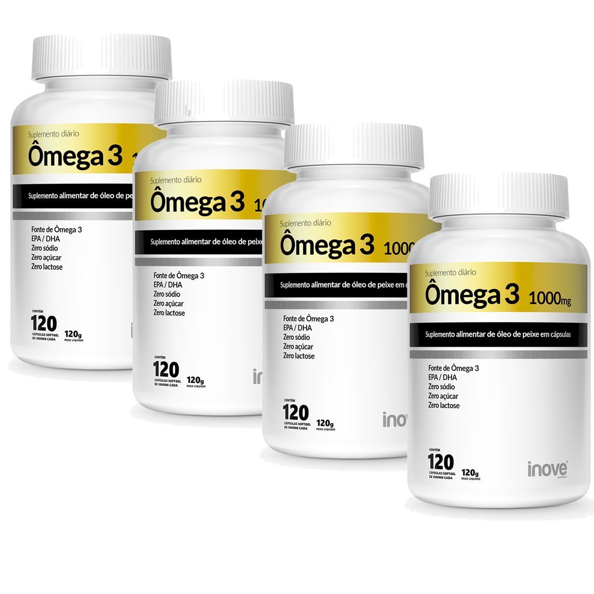 Kit 4X �mega 3 1000mg - 120 C�psulas - Inove Nutrition