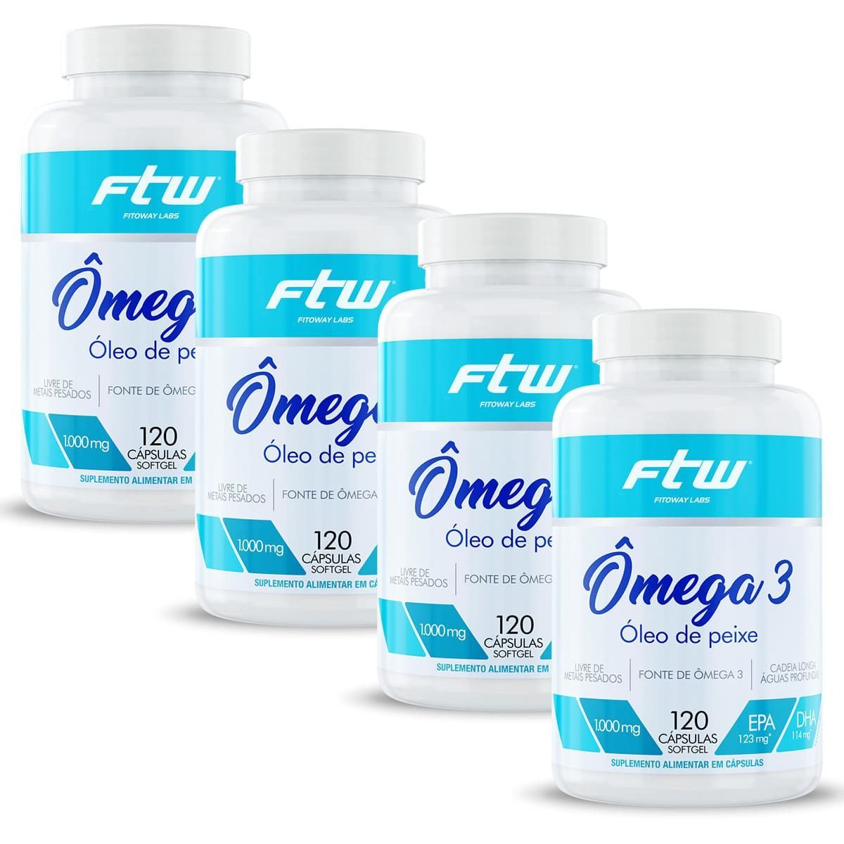Kit 4X �mega 3 - 120 C�psulas - Fitoway