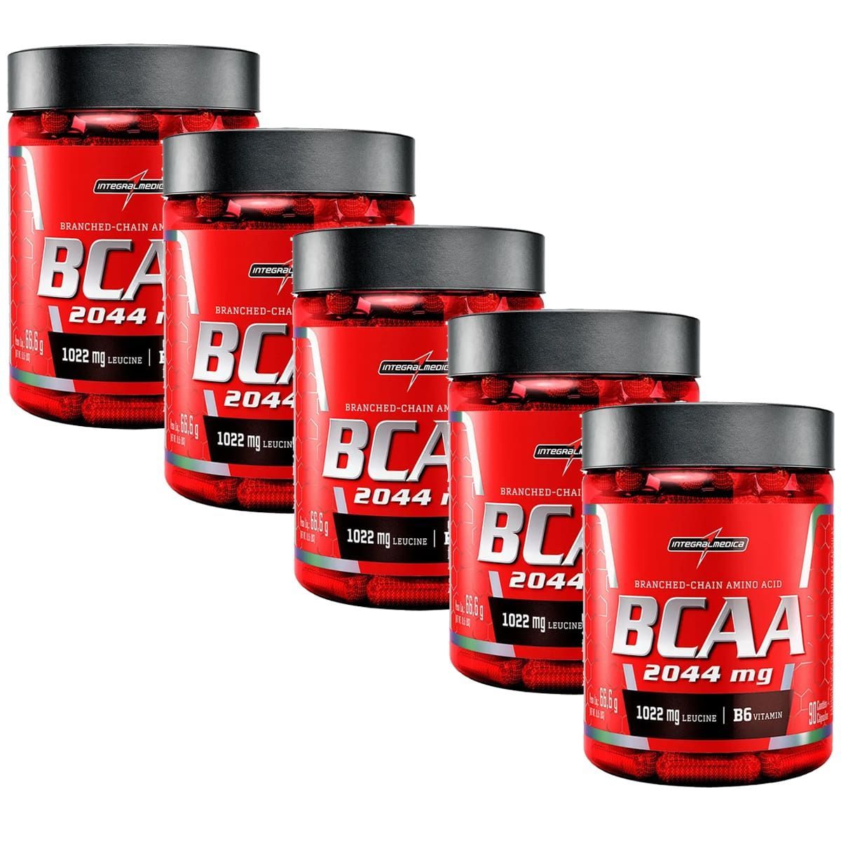 Kit 5X BCAA 2044mg - 90 C�psulas - IntegralM�dica