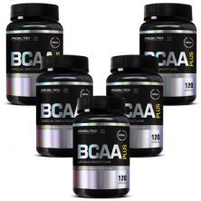 Kit 5 BCAA Plus - 120 C�psulas - Probi�tica
