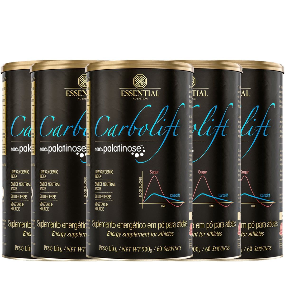 Kit 5 Carbolift 100% Palatinose - 900g - Essential Nutrition
