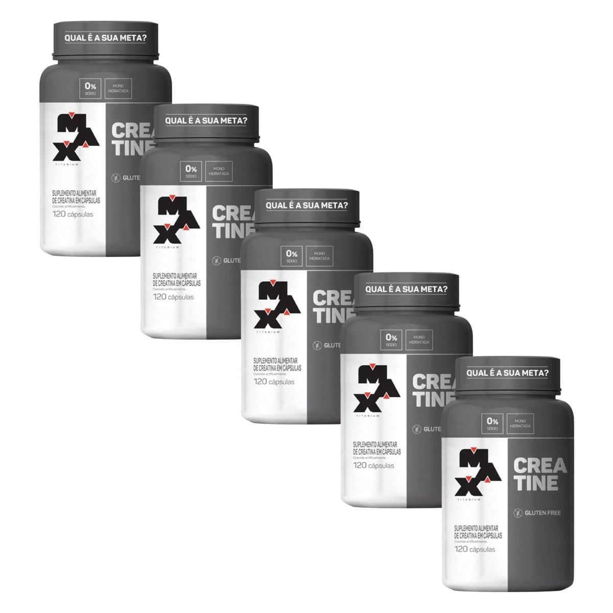 Kit 5 Creatine - 120 C�psulas - Max Titanium