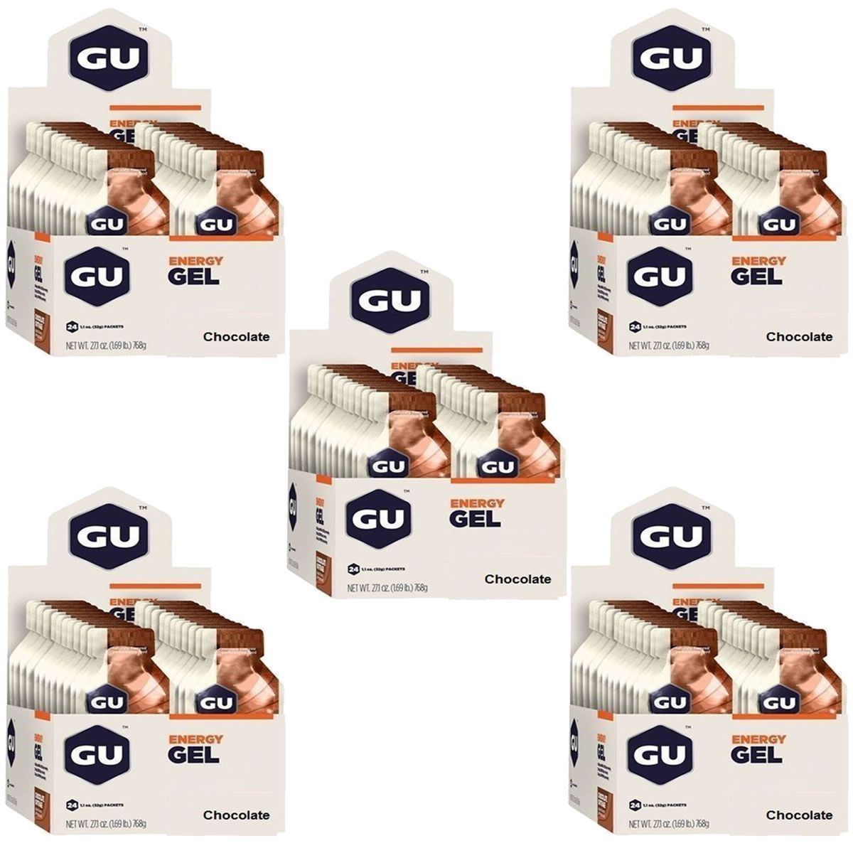 Kit 5X Energy Gel - 24 Sach�s 32g Chocolate - GU