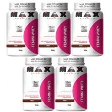 Kit 5 Femini Whey - 900g Chocolate - Max Titanium
