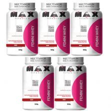 Kit 5 Femini Whey - 900g Morango - Max Titanium