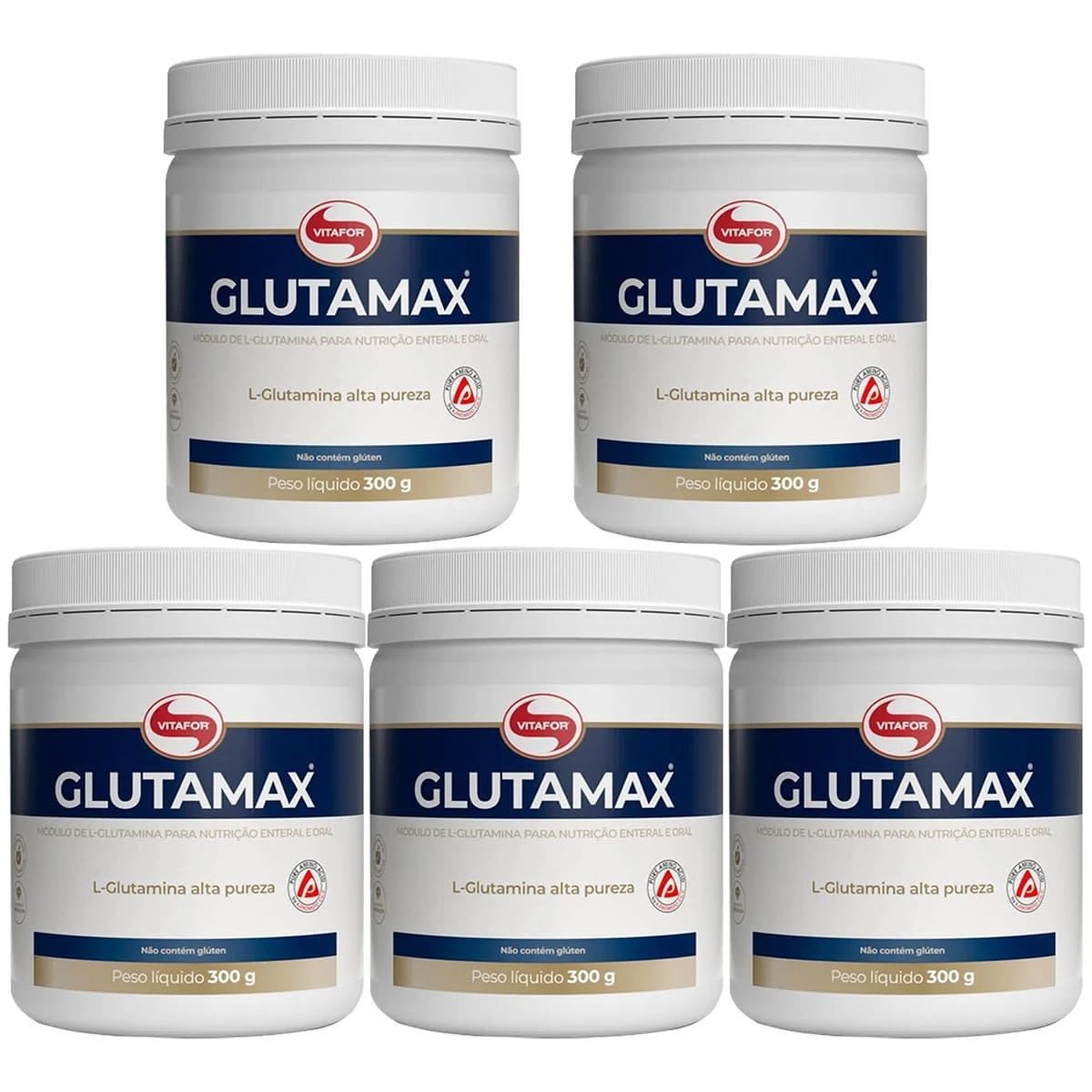 Kit 5 Glutamax - 300g - Vitafor