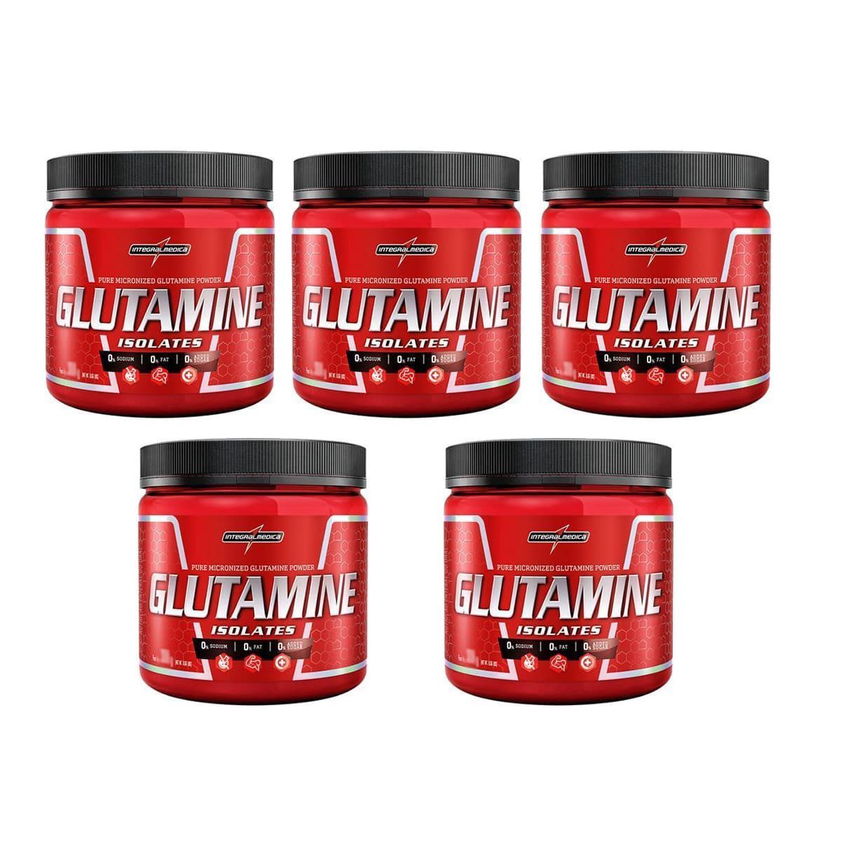 Kit 5 Glutamine Isolates - 300g - IntegralM�dica