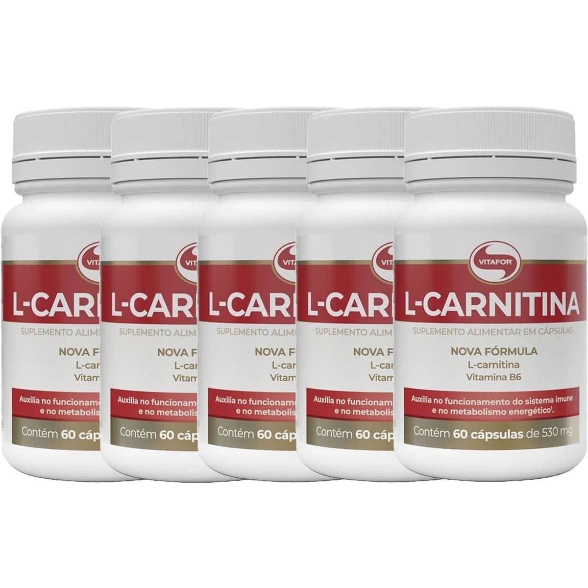 Kit 5 L-Carnitina - 60 C�psulas - Vitafor