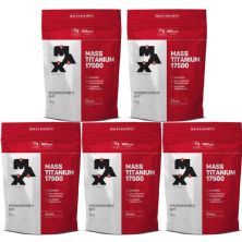 Kit 5 Mass Titanium 17500 - 3000g Refil Morango - Max Titanium