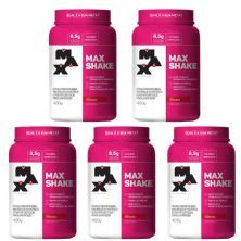 Kit 5 Max Shake -  400g Morango - Max Titanium