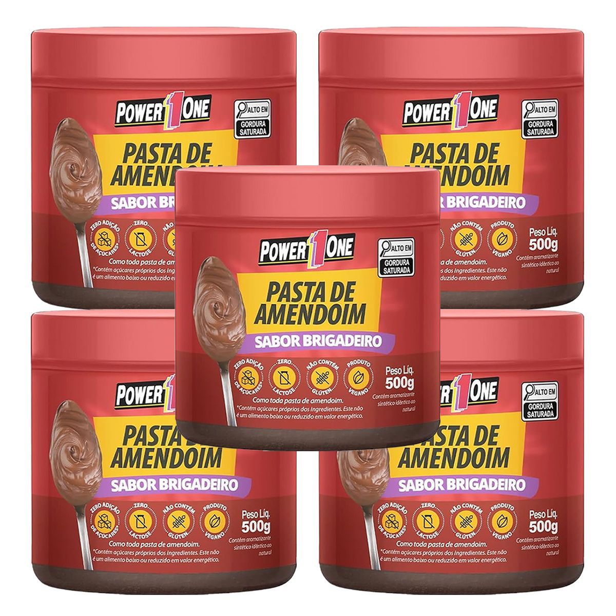 Kit 5X Pasta de Brigadeiro Proteico - 500g - Power One