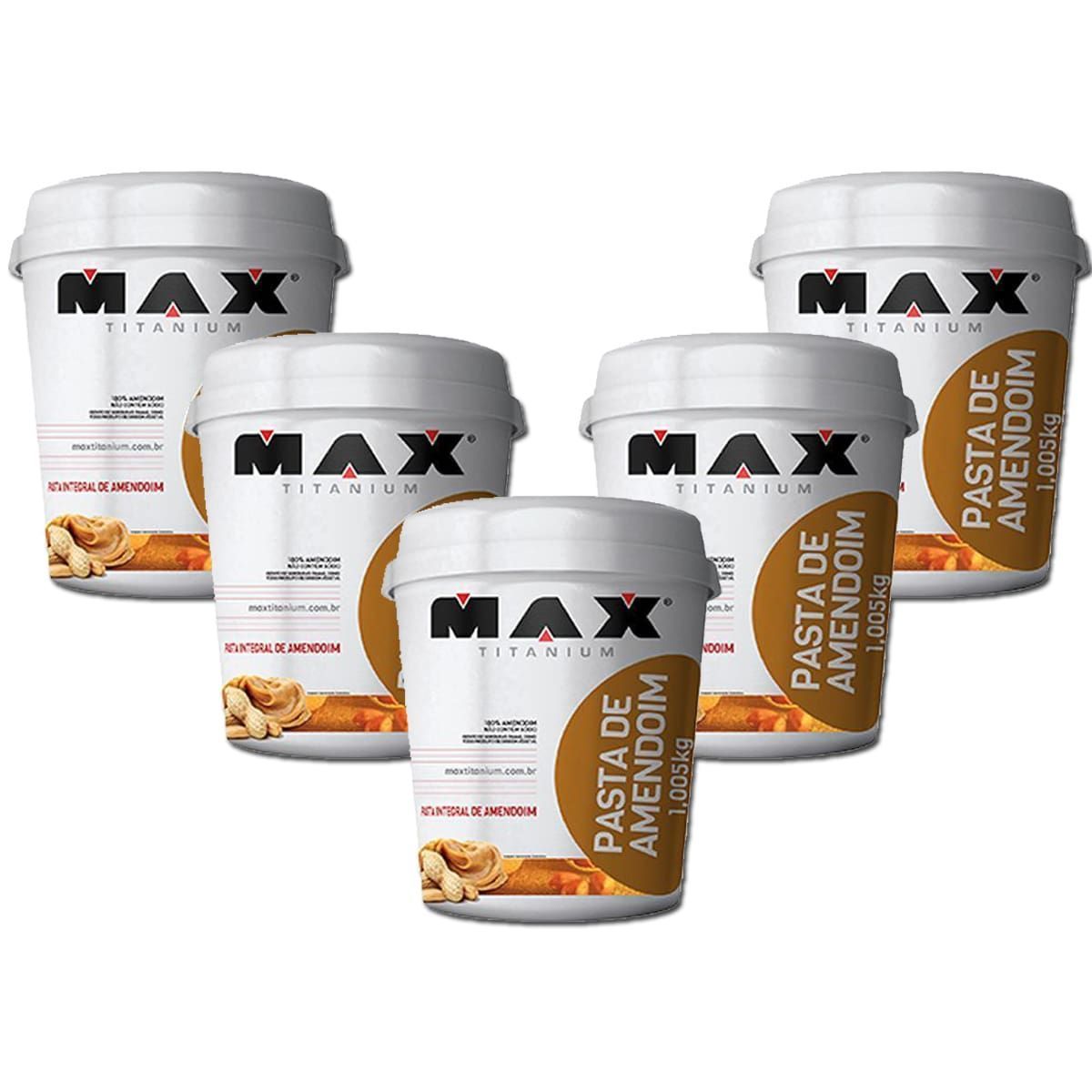 Kit 5 Pasta Integral de Amendoim - 1005g - Max Titanium
