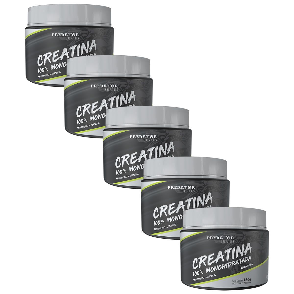 Kit 5 Predator Creatina 100% Monohidratada - 150g - Nutrata