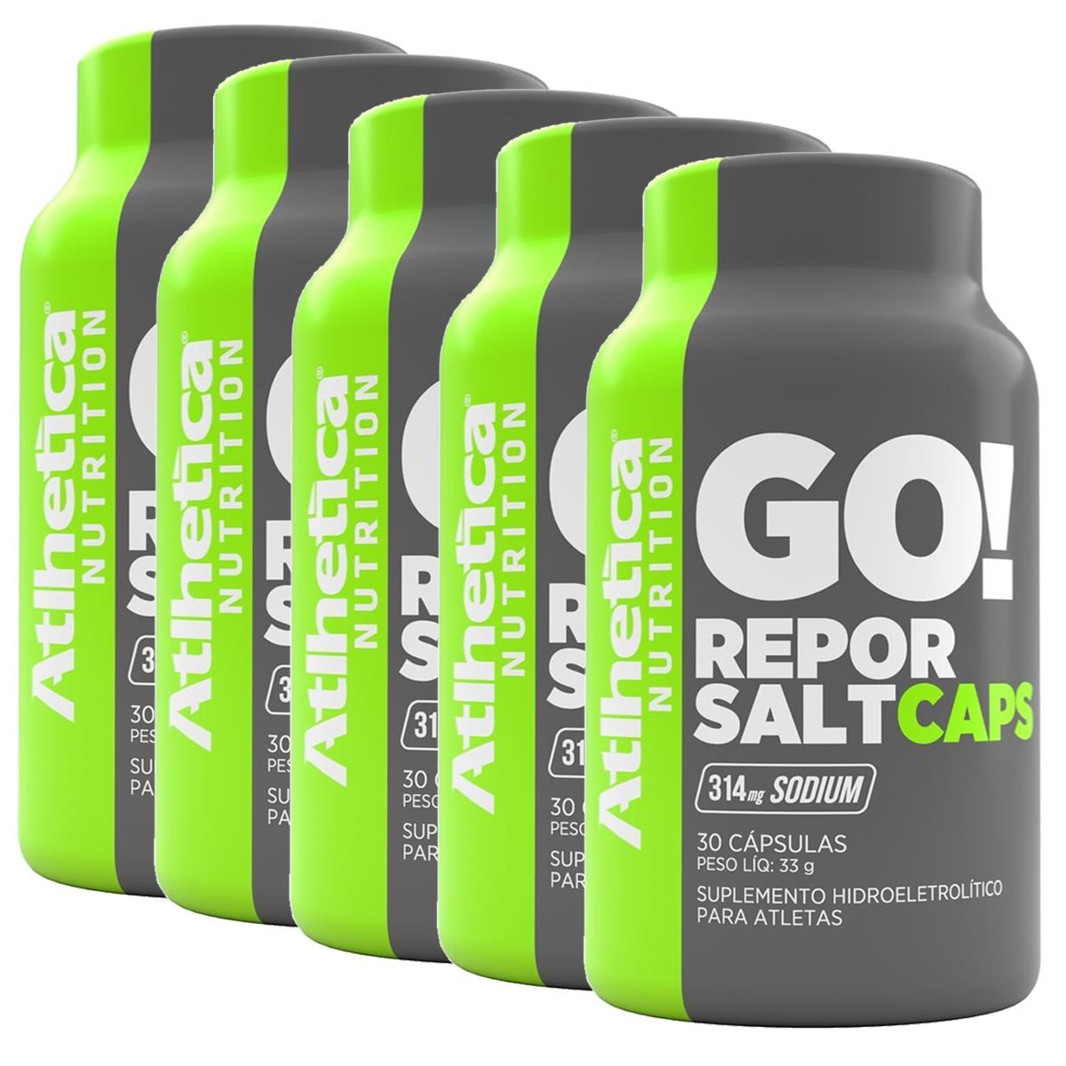 Kit 5 Repor Salt Caps Endurance Series - 30 C�psulas - Atlhetica Nutrition