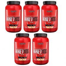 Kit 5 Super Whey 100% Pure - 907g Baunilha - IntegralM�dica