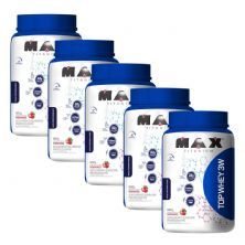 Kit 5 Top Whey 3W - 900g Morango - Max Titanium