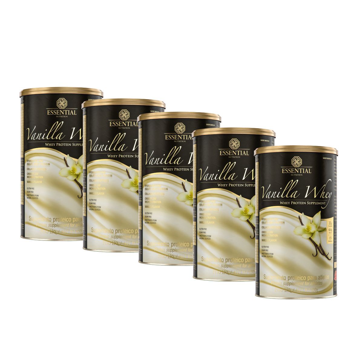 Kit 5 Vanilla Whey - 450g - Essential Nutrition