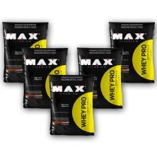 Kit 5 Whey Pro - 1500g Refil Chocolate - Max Titanium