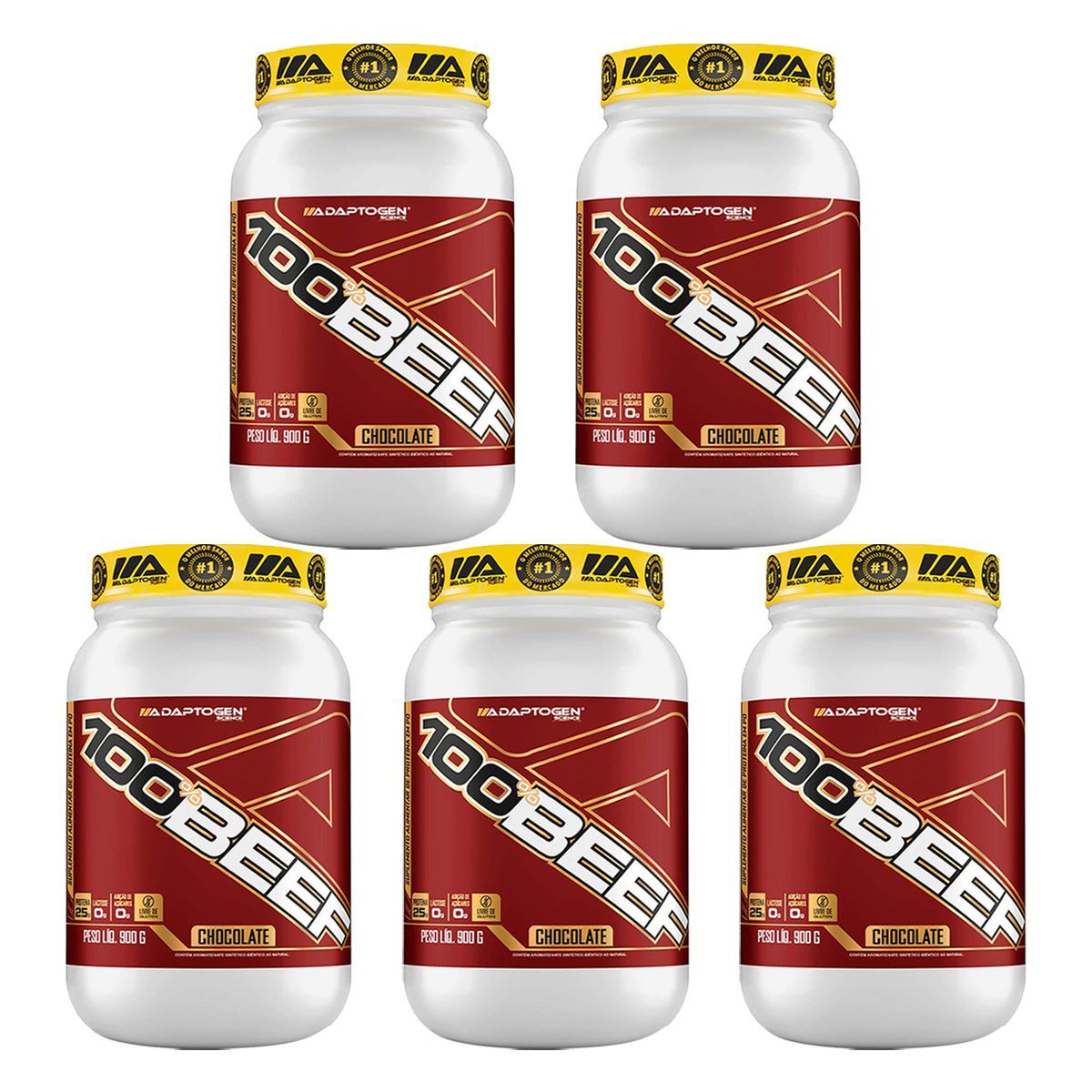 Kit 5X 100% Beef - 900g Chocolate - Adaptogen