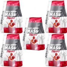 Kit 5X 100% Hiper Mass Flavour - 2500g Morango - Atlhetica Nutrition