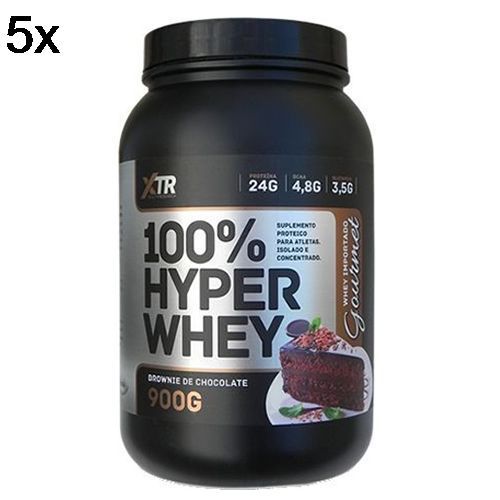 Kit 5X 100% Hyper Whey - 900g Brownie de Chocolate - XTR