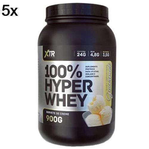 Kit 5X 100% Hyper Whey - 900g Sorvete de Creme - XTR