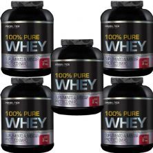 Kit 5X 100% Pure Whey - 2000g Morango - Probi�tica