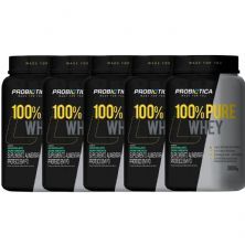 Kit 5X 100% Pure Whey - 900g Chocolate C/ Menta - Probi�tica