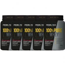 Kit 5X 100% Pure Whey - 900g Iogurte com Morango - Probiotica