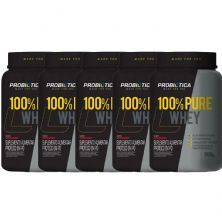 Kit 5X 100% Pure Whey - 900g Morango - Probi�tica