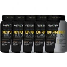 Kit 5X 100% Pure Whey Zero Lactose - Chocolate 900g - Probi�tica