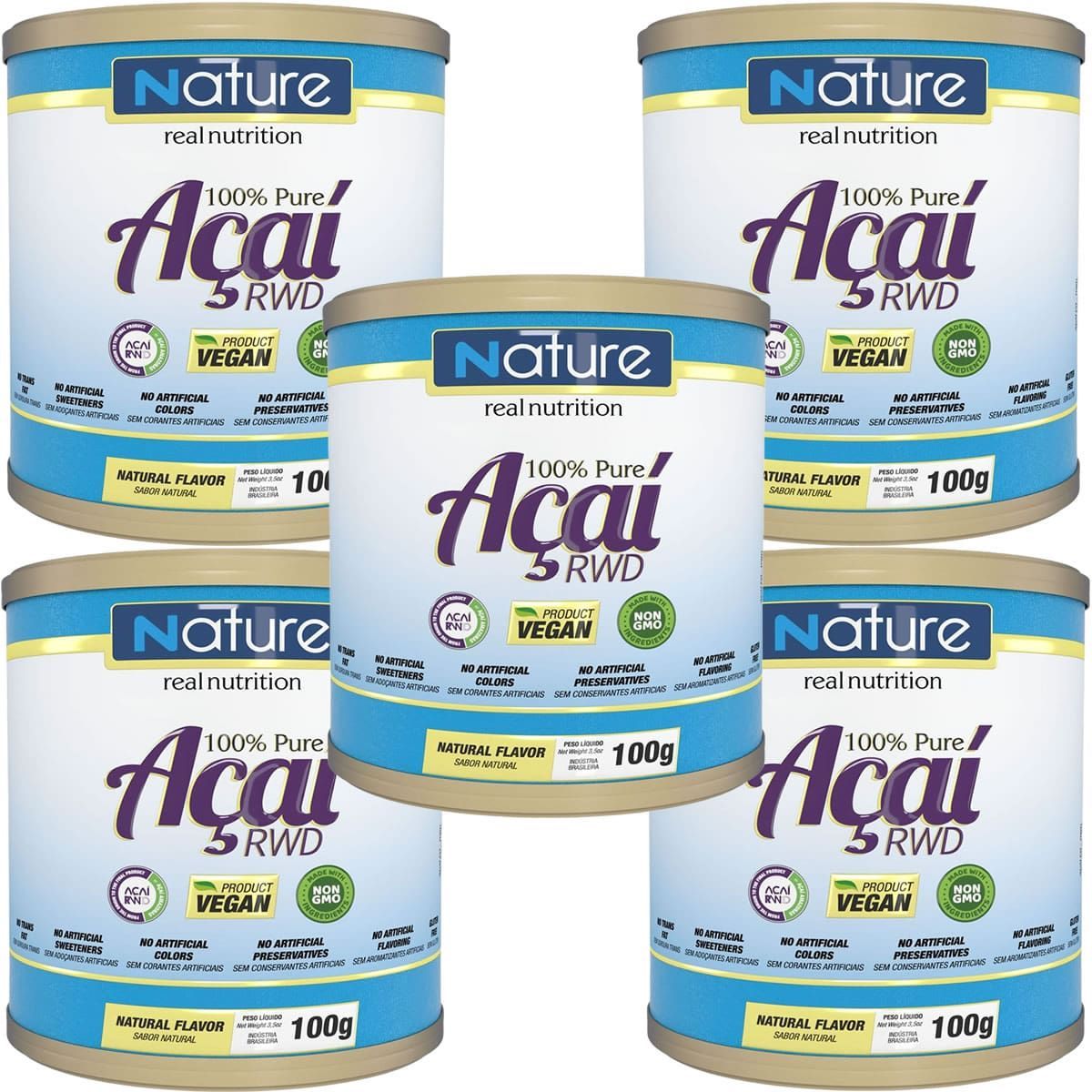 Kit 5X 100% Puro A�a� - 100g - Nutrata