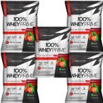 Kit 5X 100% Whey Prime - 900g Refil Morango - BodyAction