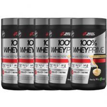 Kit 5X 100% Whey Prime Concentrado - 900g Leite Condensado - BodyAction