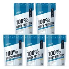 Kit 5X 100% Whey Protein - 900g Refil Chocolate Branco - Shark Pro