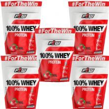 Kit 5X 100% Whey Protein - 900g Refil  Morango - FTW
