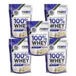 Kit 5X 100% Whey Quality Concentrate Protein - 900g Refil Leite Nino - Profit
