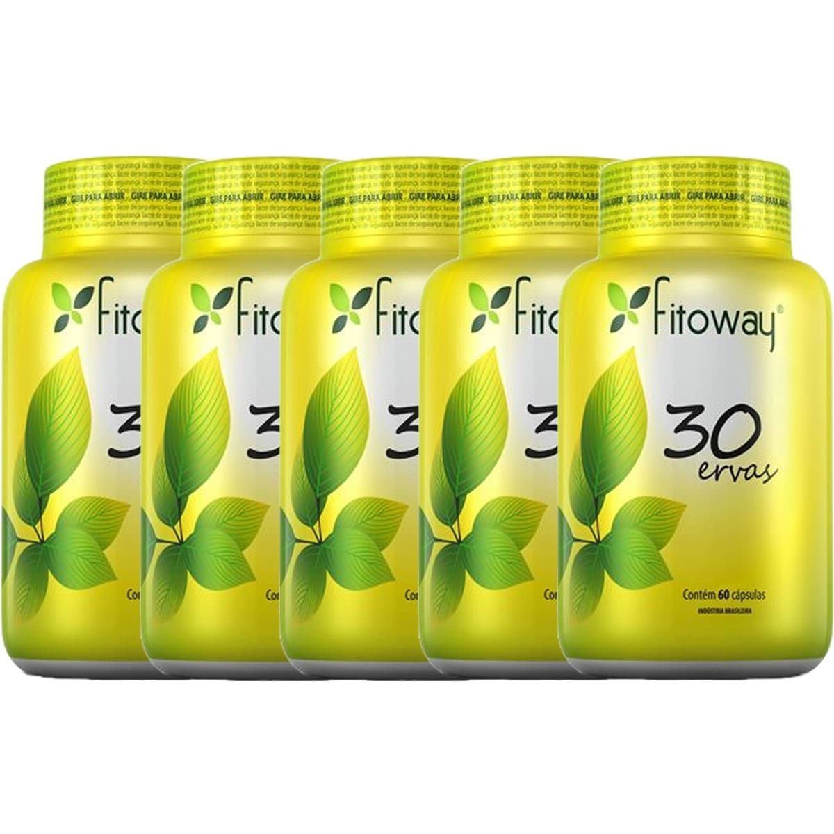 Kit 5X 30 Ervas - 60 C�psulas - Fitoway