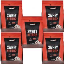 Kit 5X 3Whey Nitro 2 - 900g Refil Cookies e Cream  - New Millen