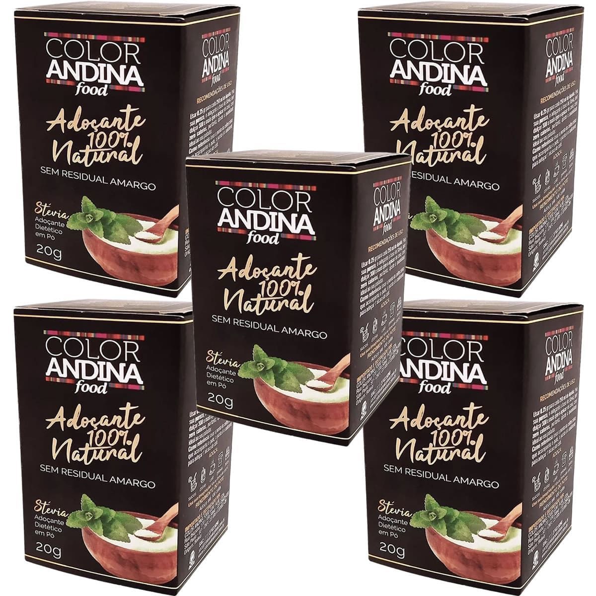 Kit 5X Ado�ante 100% Natural - 20g - Color Andina