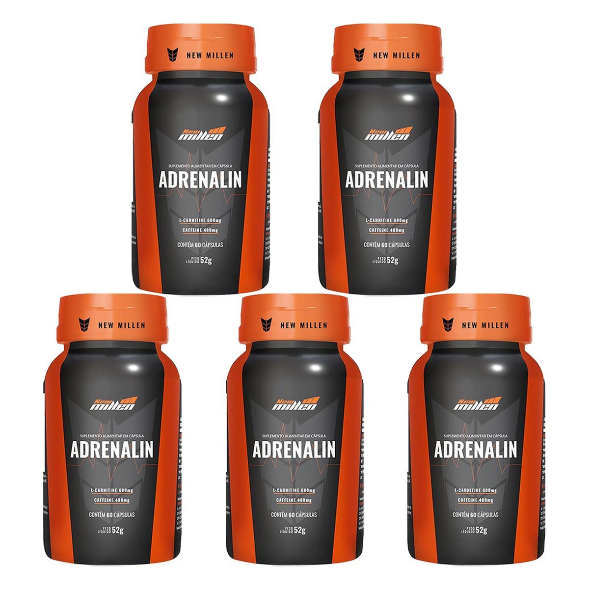 Kit 5X Adrenalin - 60 c�psulas - New Millen